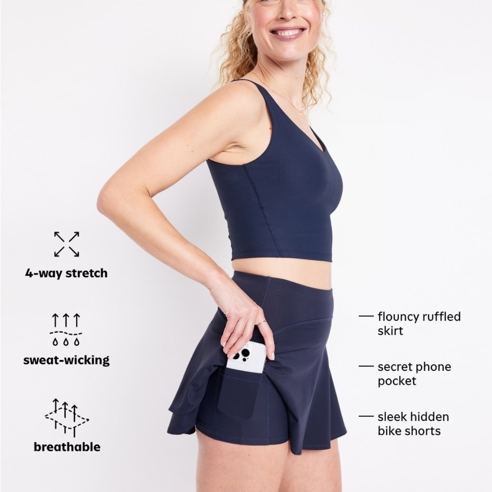 Old Navy Black High-Rise Athletic Skort - Picture 5 of 7